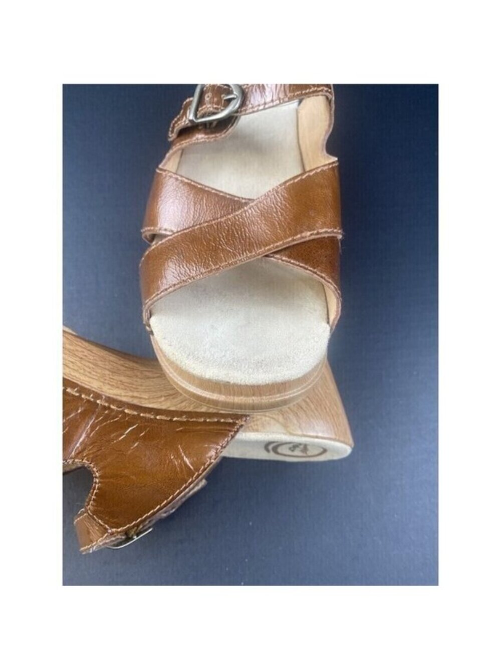 Dansko Bronze Patent Leather Criss Cross Strappy Slides Sandals Clogs  Size 41 - Picture 14 of 16